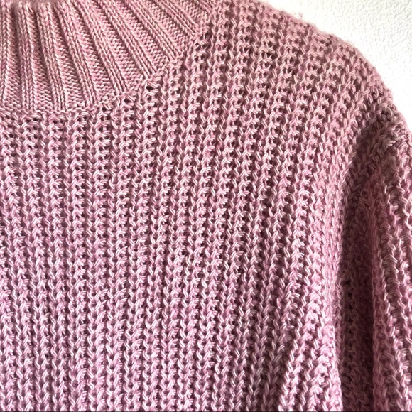 NWT Splendid Pink / Mauve Knit Mock Turtleneck Sweater Size Large - Picture 3 of 9